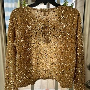 Nina Leonard Gold Short Shrug NWT